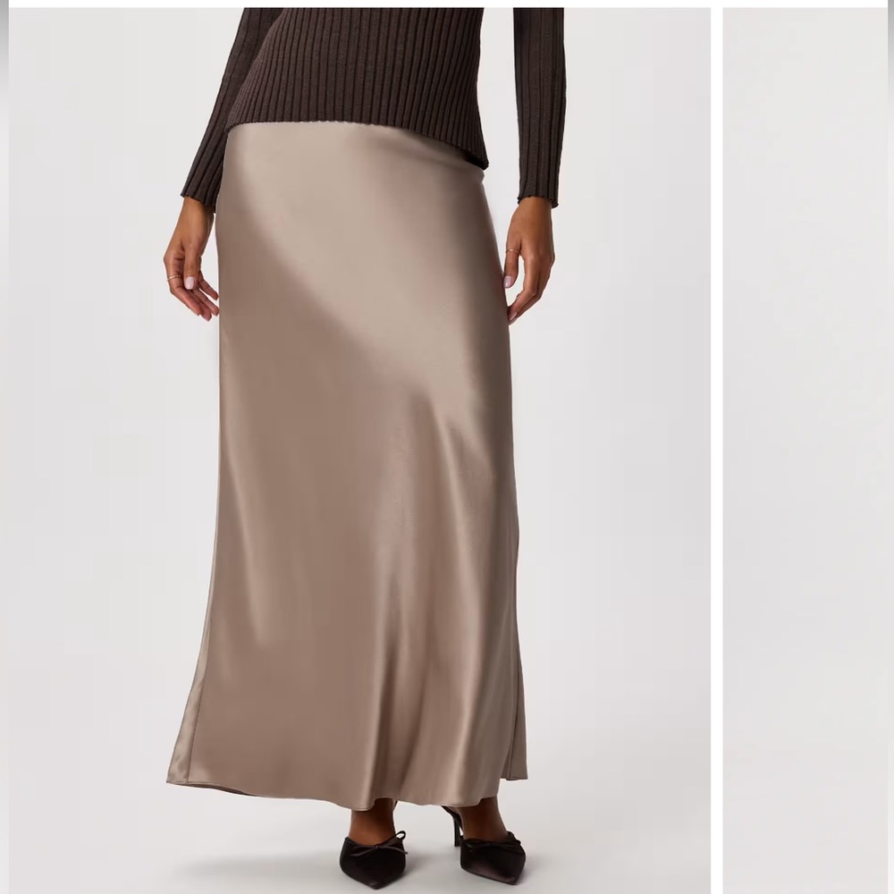 Quince 100% Washable Silk Midi Skirt – Size M – Charcoal Gray - Picture 4 of 9